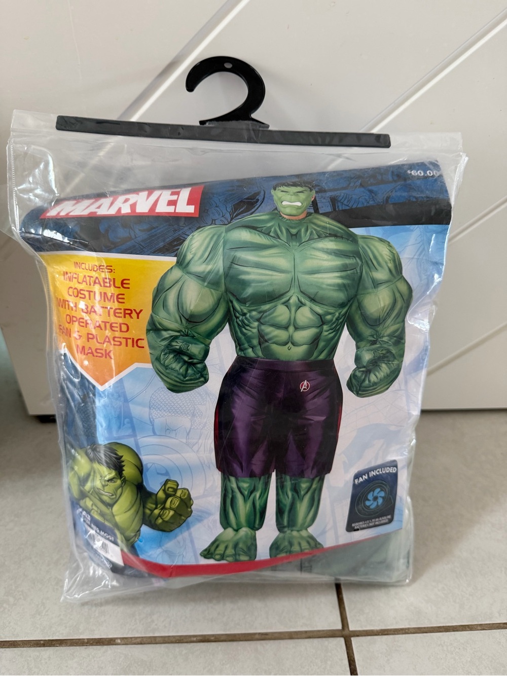 Marvel Men’s Hulk Inflatable Costume - Green and Purple